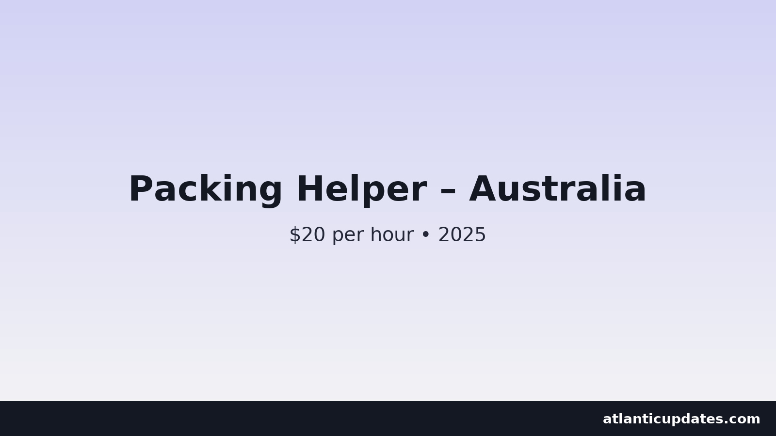 Packing Helper Jobs in Australia 2025 ($20 Per Hour)